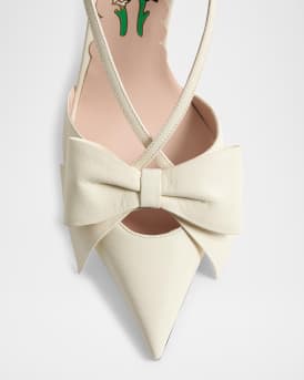 Bowow Leather Slingback Pumps