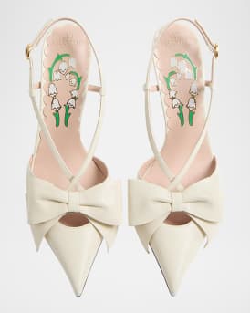 Bowow Leather Slingback Pumps