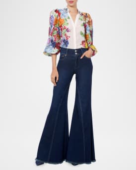 Roanne Floral Button-Front Blouse