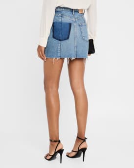 Thomoston Asymmetric Denim Mini Skirt