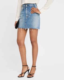 Thomoston Asymmetric Denim Mini Skirt
