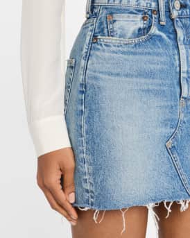 Thomoston Asymmetric Denim Mini Skirt