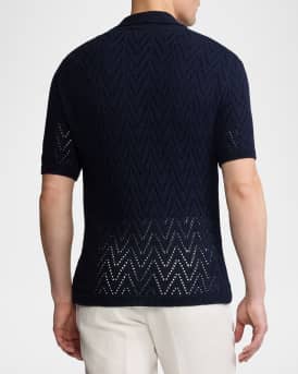 Men's Textured Short-Sleeve Cardigan