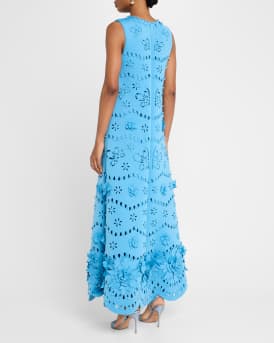 Cutout Beaded Floral Applique Gown