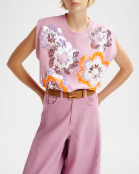 Hitalian Sequined Sleeveless Sweatshirt