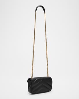Loulou Mini YSL Chain Crossbody Bag in Quilted Leather