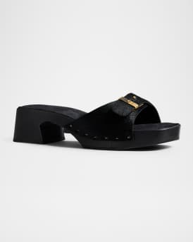 Britt Pony Hair Buckle Clog Sandals