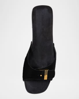 Britt Pony Hair Buckle Clog Sandals