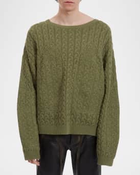Men's Lagoon Embroidered Cable Knit Sweater