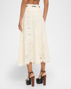 Rhiannon Embroidered Belted Skirt