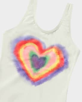 Girl's Nika Printed Low Back Swimsuit, Size 8-12