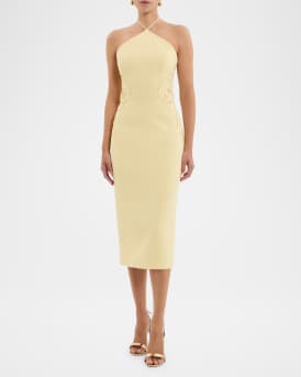 Lulu Floral Lace Halter Midi Dress
