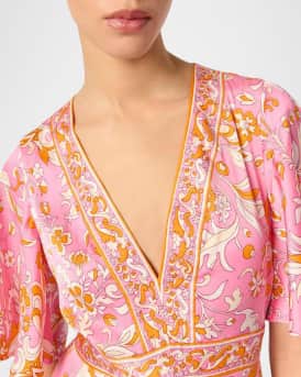Ritalen Butterfly-Sleeve Midi Dress