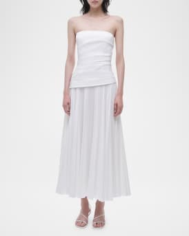 Arie Strapless Cotton Midi Dress