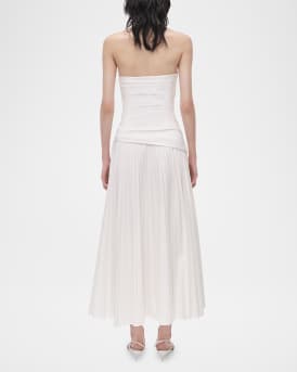 Arie Strapless Cotton Midi Dress