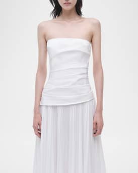 Arie Strapless Cotton Midi Dress