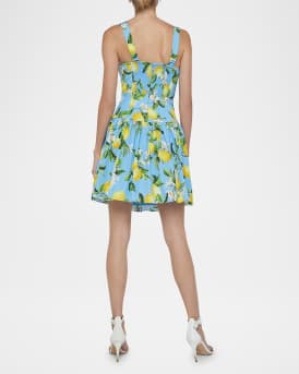 Floral Lemon Jai Drop-Waist Mini Dress