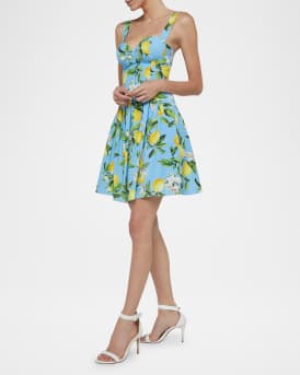 Floral Lemon Jai Drop-Waist Mini Dress