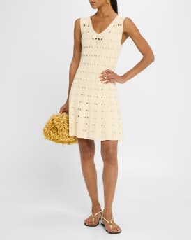 【Zimmermann】Rhiannon pointelle cotton minidress Rhiannon pointelle cotton minidress in white - Zimmermann
