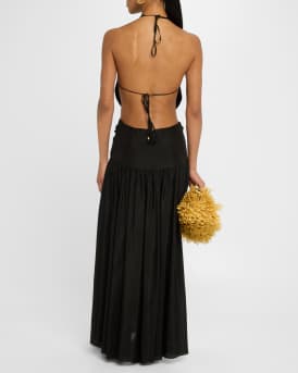 Rhiannon Plunge Halter Maxi Dress