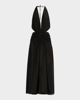 Rhiannon Plunge Halter Maxi Dress