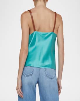 Lux Buckle-Strap Cowl Tank Top