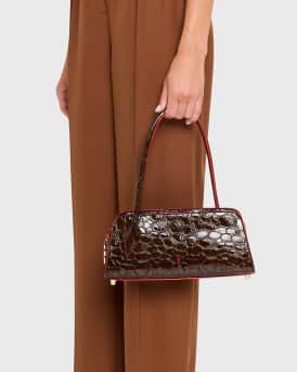 Eloise Top-Handle Bag in Croc-Embossed Leather