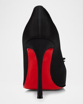 Cassia Satin Red-Sole Ballerina Pumps