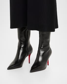 Miss Z Botta Leather Knee-High Red Sole Boots