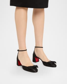 Jane Bow Red Sole Pumps