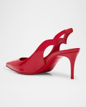 Hot Chick Patent Leather Red Sole Slingback Pumps