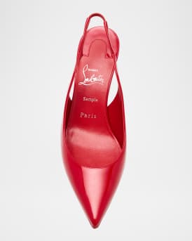 Hot Chick Patent Leather Red Sole Slingback Pumps