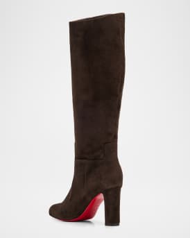 85mm Loo Botta Suede Red Sole Knee-High Boots