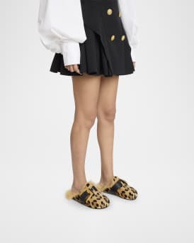 Anthem Leopard-Print Pony Faux Fur Mules