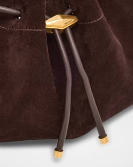 Bon Bon Ruched Suede Bucket Shoulder Bag