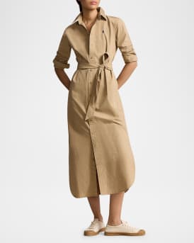 Belted Cotton Midi Shirtdress