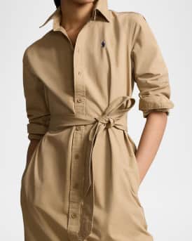 Belted Cotton Midi Shirtdress