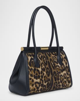Marlene Leopard Leather Tote Bag 