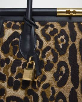 Marlene Leopard Leather Tote Bag 