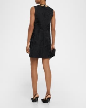 Peony Brocade Embellished Mini Dress
