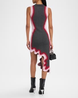 Hailey Reflective Wavy Asymmetric Dress
