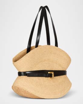 Shuffle Belted Shoulder Bag in Raffia