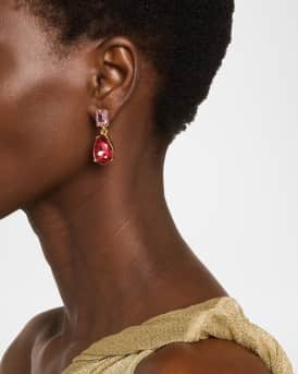 Single Drop Crystal Earrings