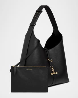 Kite Toggle Fine Grain Leather Hobo Bag