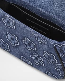 Puffy Daisy Shoulder Bag in Denim