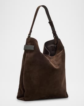Essence Large Suede Hobo Bag