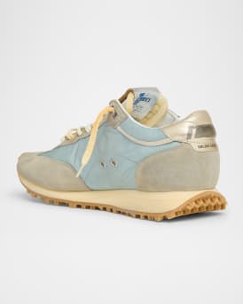 Men's Nylon and Suede Running Marathon Sneakers