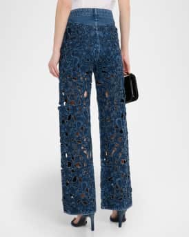 Logan Mid-Rise Floral Cut-Out Jeans 