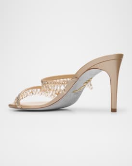 Satin Strass Chandelier Dual-Band Sandals