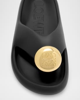 Pebble Patent Toe-Post Slide Sandals